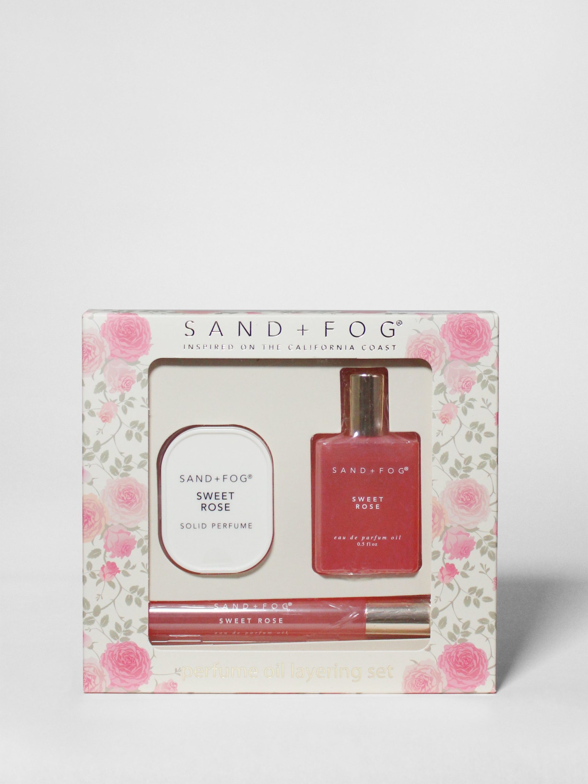 Sand Fog Perfume Oil Rollerballs and Solid Perfume Set - Sweet Rose