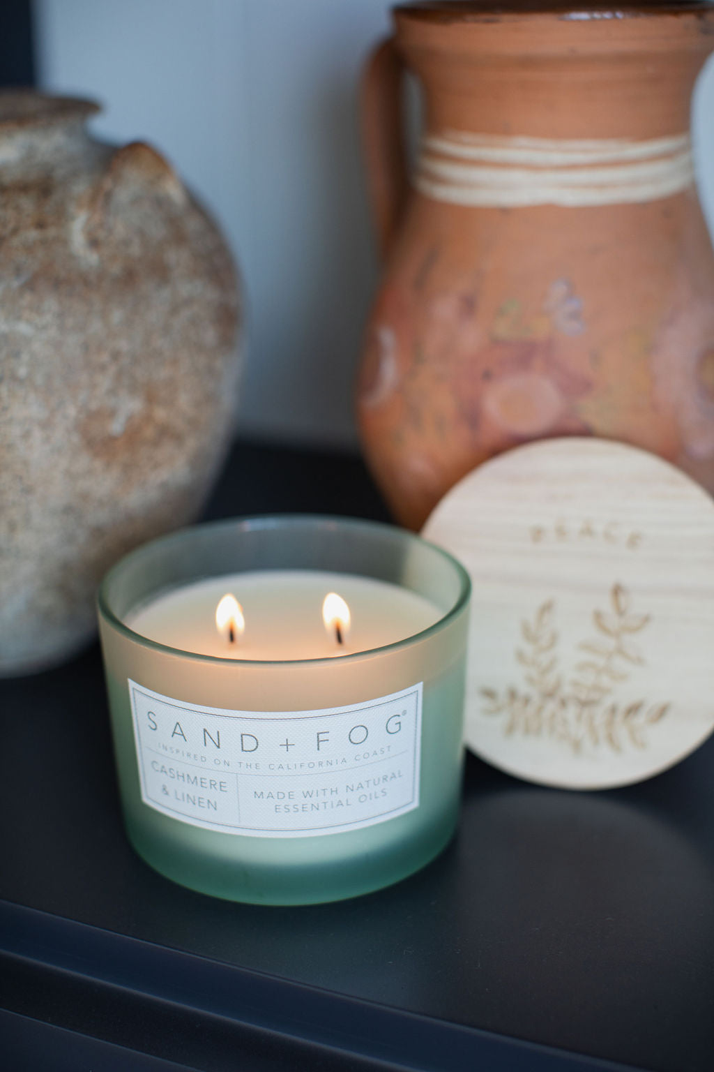 Sand Fog Cashmere & Linen 12 oz scented candle - Image 2
